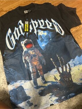 Black Godspeed Astronaut Graphic Tee